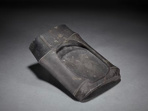 民国 竹节形古砚澄泥砚